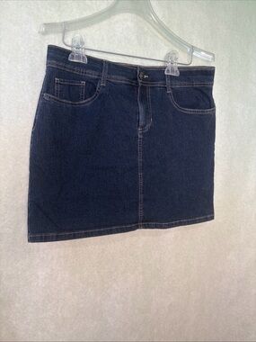 St John’s Bay Dark Blue Denim Mini Skirt  skort and shorts Classic Women’s Style